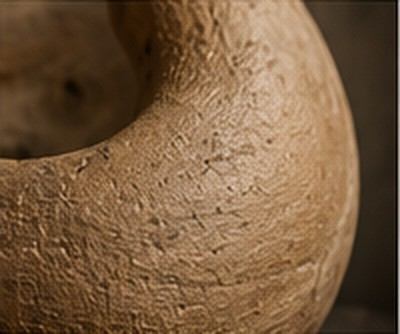 Détail courbe d'une sculpture céramique, visuel d’ambiance