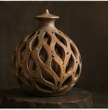 Objet décoratif ajouré en céramique, visuel d’ambiance
